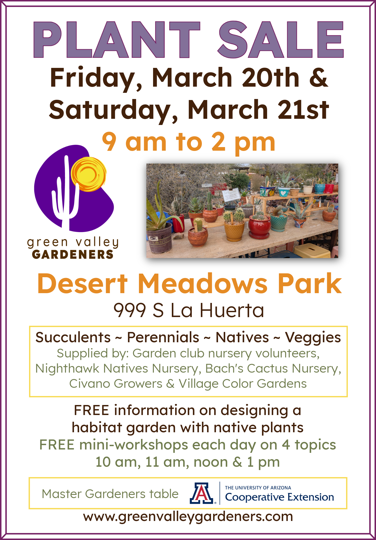 Green Valley Sale on 3/20 & 3/21